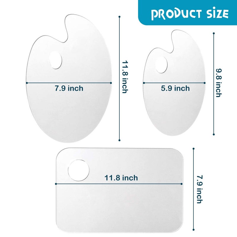 Hobby India Acrylic Paint Palette Clear Art Palette for Adults & Kids, Transparent Non-Stick Oil Paint Palette with Protective Kraft for DIY Craft Art (Painting Plate) - Image 2
