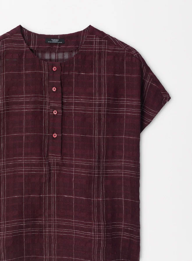 PARFOIS Checked Shirt With Linen
