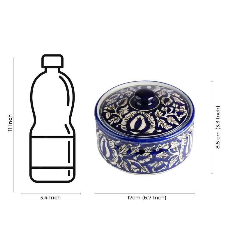 Caffeine طقم كسرولة مغلّف أزرق مصنوع يدويًا من كافيين - مجموعة من 3 - Image 5