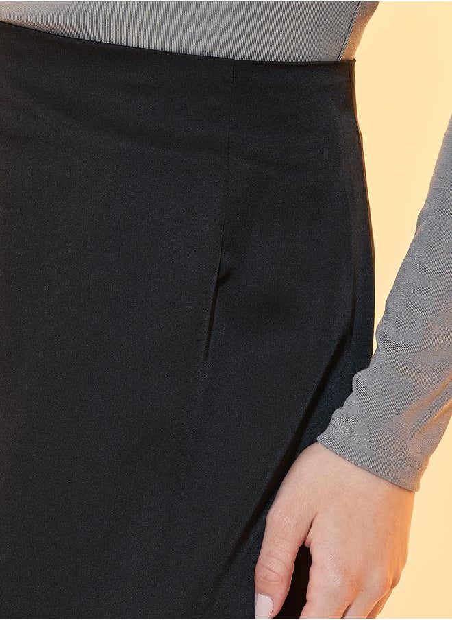 Take Two Solid Satin A-Line Maxi Skirt  - Image 3