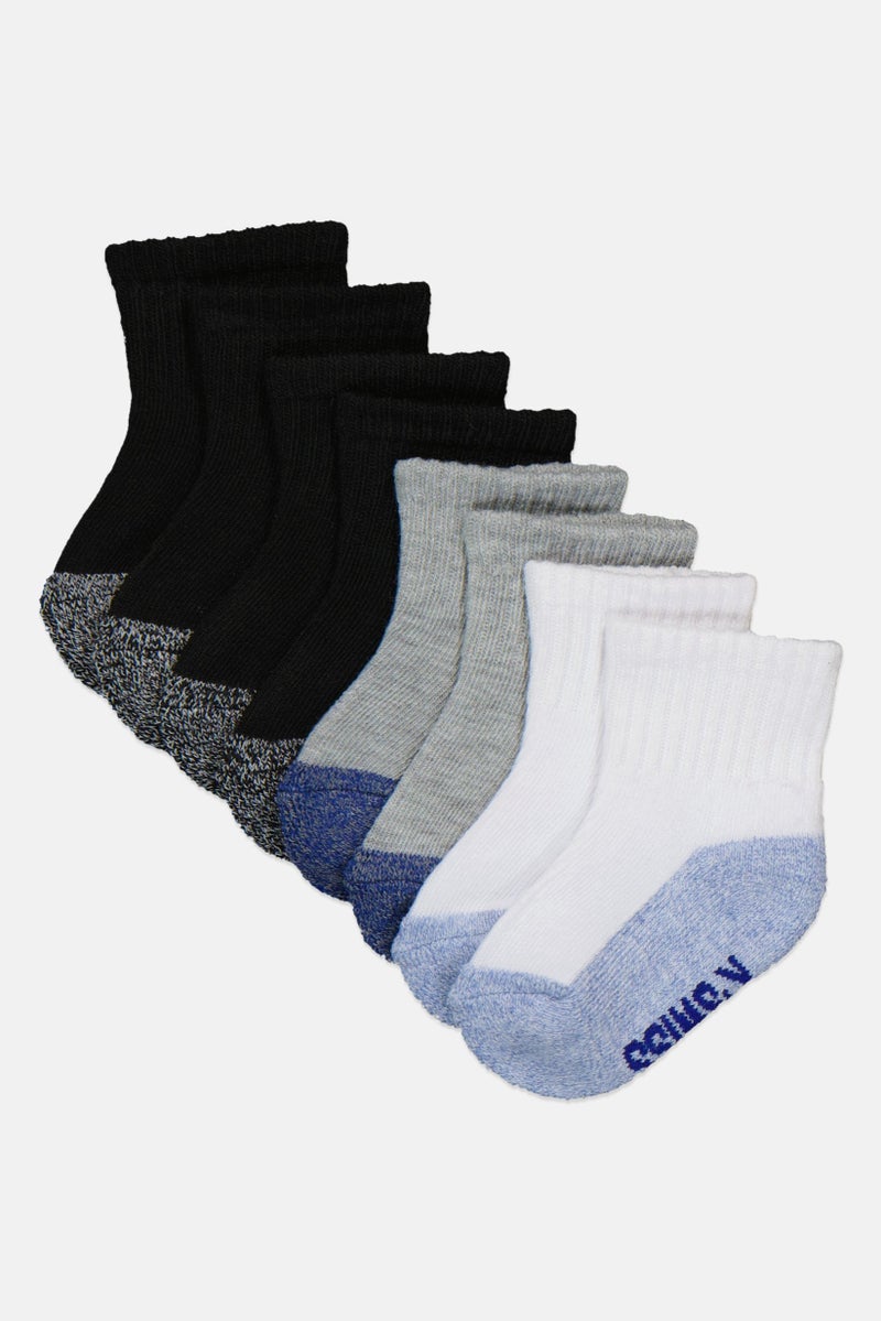 K-SWISS Toddlers Boy 8 Pair Brand Logo Cushion Ankle Socks, Multicolor - Image 1