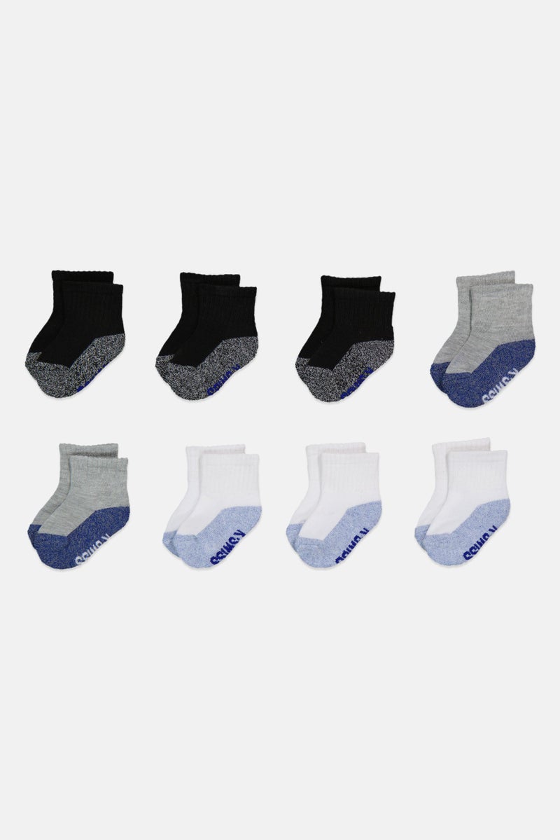 K-SWISS Toddlers Boy 8 Pair Brand Logo Cushion Ankle Socks, Multicolor - Image 3