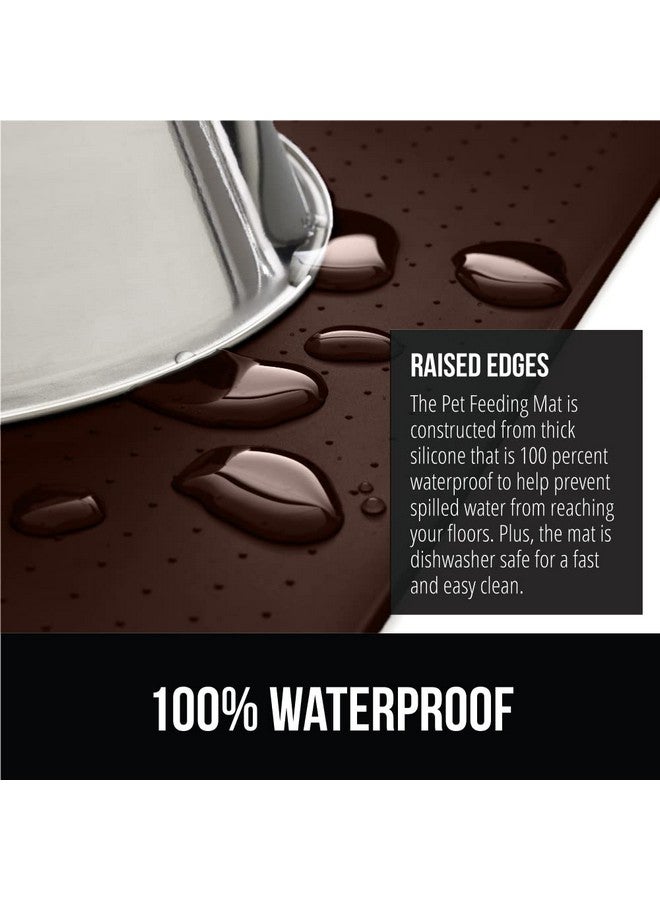 Gorilla Grip 100% Waterproof Raised Edge Bpa Free Silicone Pet Feeding Mat, Dog Cat Food Mats Contain Spills Protects Floors, Placemats For Cats And Dogs Water Bowl, Pets Accessories 32X24 Brown - Image 3