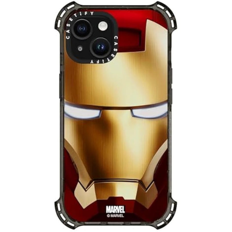 Casetify Bounce iPhone 15 Case 【Iron Man Co-Lab / 6X Military Grade Drop Tested / 21.3ft Drop Protection/Compatible with Magsafe】 - Iron Man Hero Mask - Clear Black - Image 5