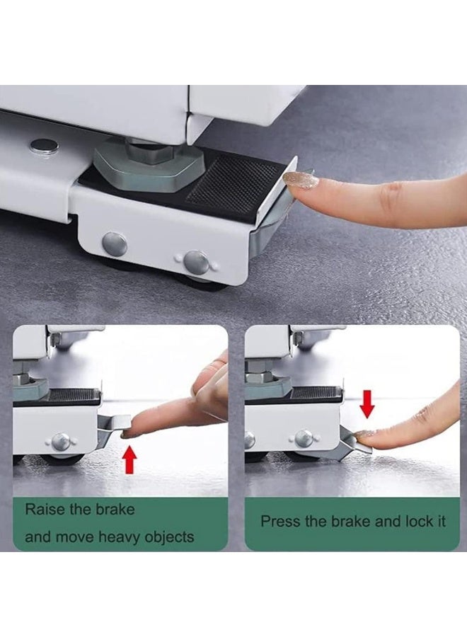 Heavy Duty Movable Washing Machine Stand – Adjustable Refrigerator Base Trolley Dolly – Multi-Purpose Appliance Stand for Fridge, Washer, Dryer and Home Use - Image 3