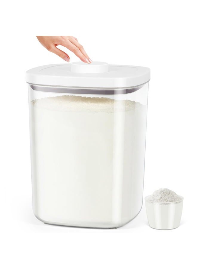 TBMAXS Airtight Rice Container 25 Lbs, Clear PET Plastic Food Storage Container Bin For Flour Sugar, Dry Food Holder with Easy Locking Lid for Kitchen Pantry Organization and Storage - Image 1