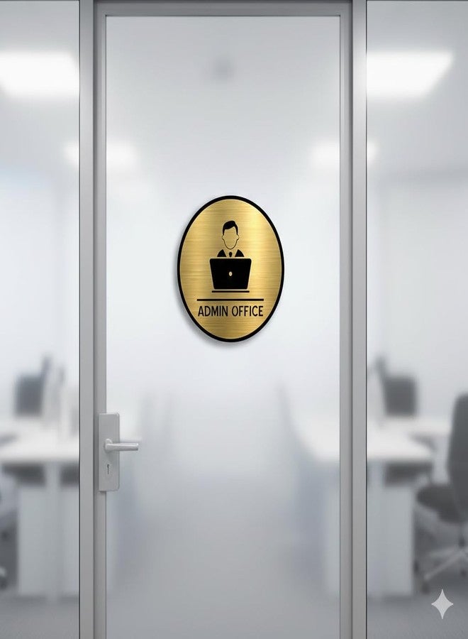 لافتة باب مكتب الإدارة من بيري بوكس، مصنوعة من الأكريليك المطلي بالذهب بلمسة نهائية مصقولة، سهلة التركيب، مزودة بشريط لاصق ذاتي، مناسبة للفنادق والمكاتب والمنتجعات والجمعيات التجارية والمستشفيات. - Image 3