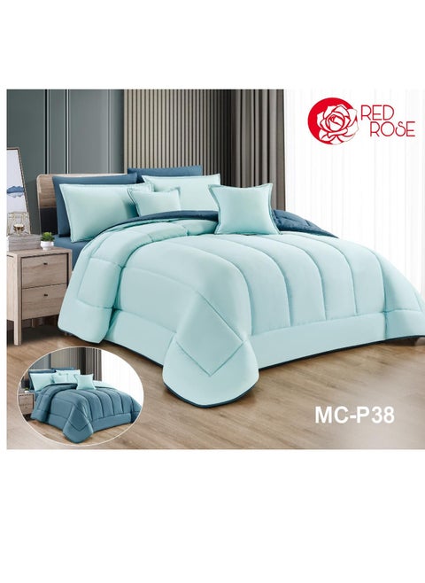 Double-sided comforter set, consisting of 8 pieces, microfiber comforter, size 240 x 260 cm.