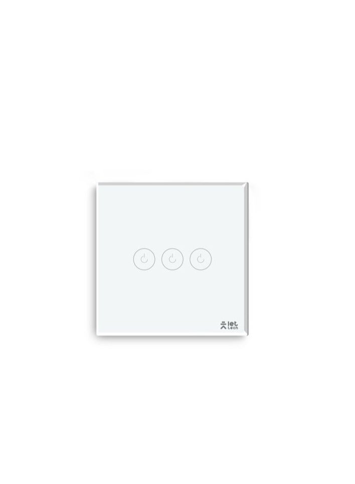 دع التقنية مفتاح إنارة ذكي واي فاي ثلاثى - ابيض - Image 1