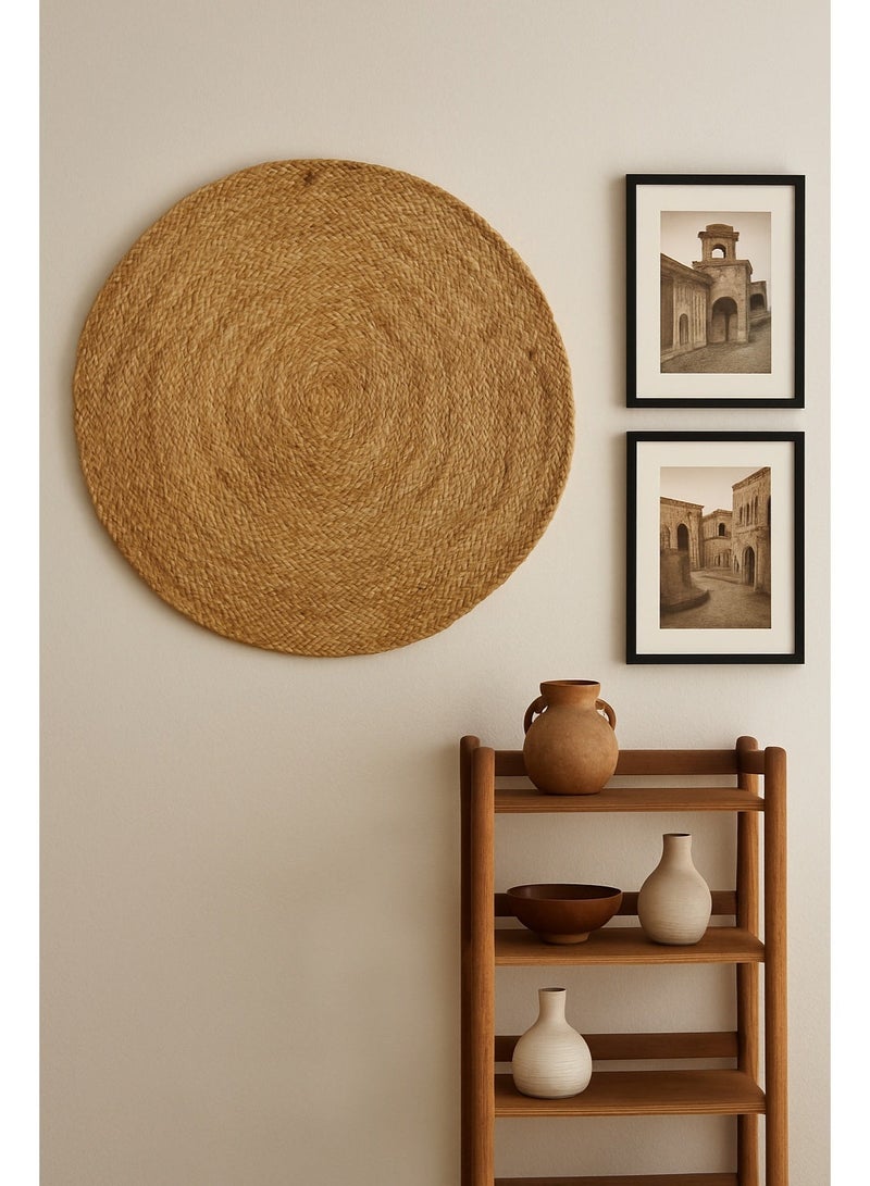 Handwoven Indian rug – 95% jute & 5% cotton (round shape) - Image 1