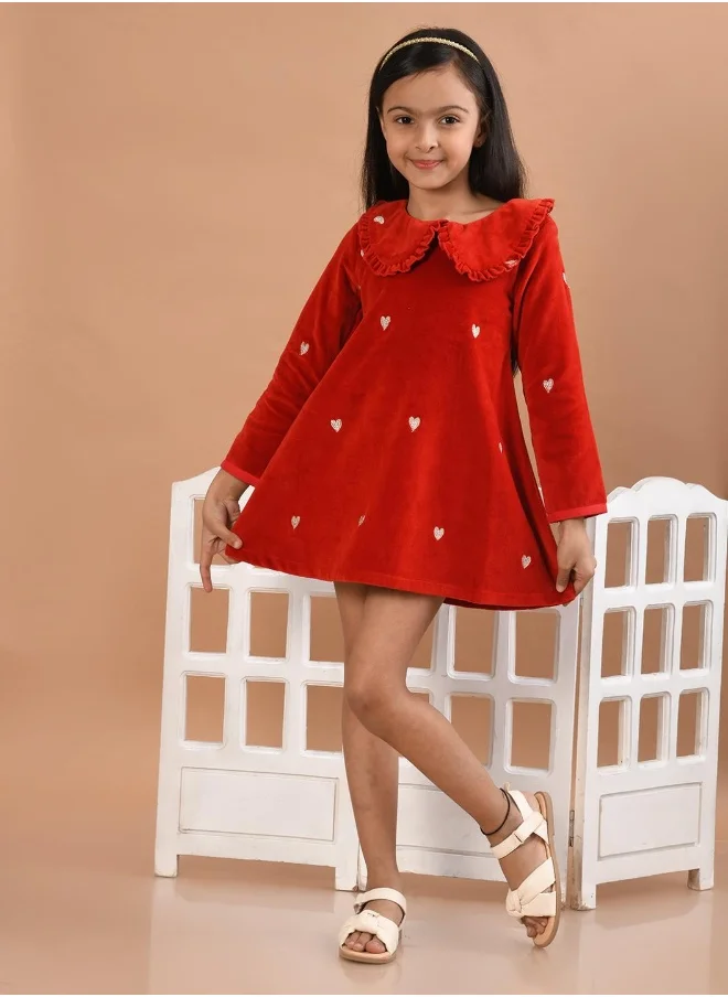 ليلك Girls Printed Winter Dress