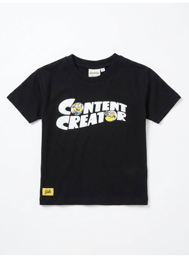 Minions Toddler Boys' Black "Content Creator" T-Shirt - Image 1