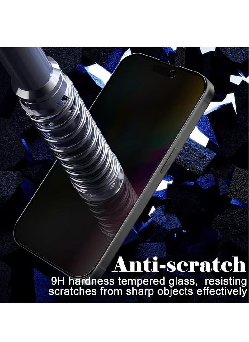 vesus 2-Pack Tempered Glass Privacy Screen Protector for iPhone 16 Pro Max [Anti-Spy] [Anti-Scratch] [9H Hardness] - 6.9-Inch - Image 5