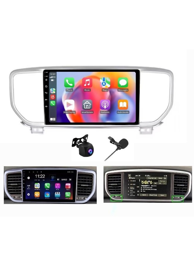 Vierex Android Car Stereo For Kia Sportage 2018 2019 2020 2021 2022 With Apple Carplay Android Auto Wireless WiFi DSP FM&AM BT AHD Camera Included Fast Interface  2GB 32GB 4Core  - Image 1