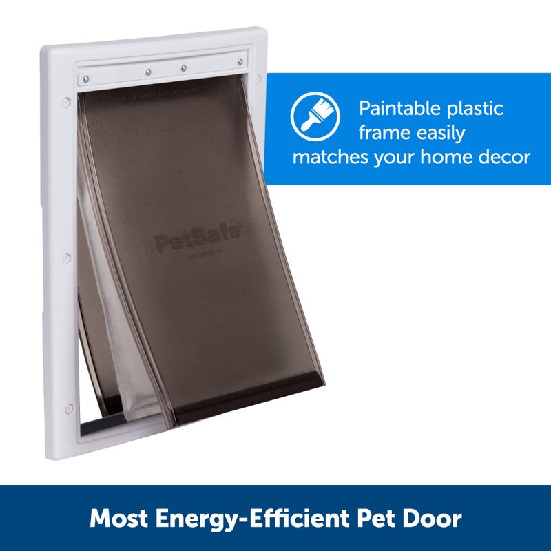 PetSafe Extreme Weather Aluminum Pet Door - Energy-Saving Thermal Barrier Pet Flap with Slide-in Door Locking & Secure Flap Cover - Plastic Frame - for Dogs Up to 220 lb - Large - Image 3