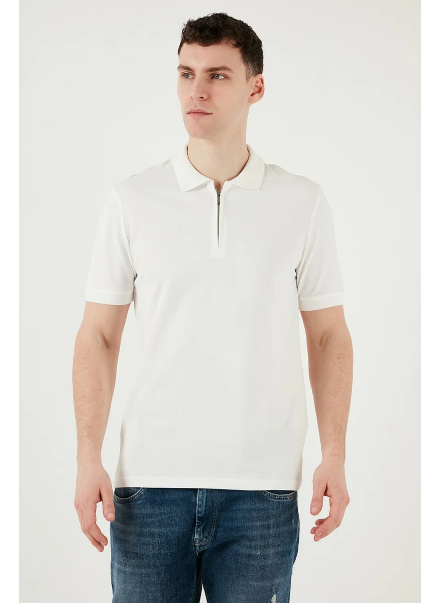بوراتي Cotton Regular Fit Half Zipper Polo Neck T Shirt Men's Polo Neck T Shirt 5903008