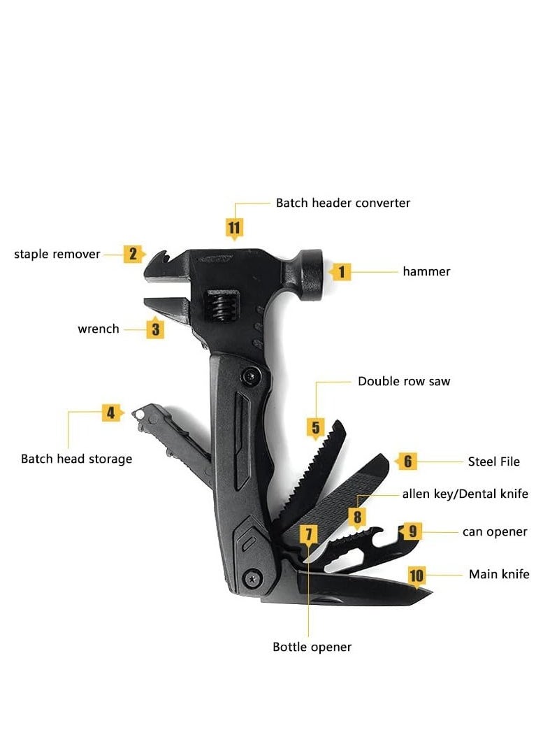 SYOSI Multitool Hammer Screwdriver Multi-function Wrench Bottle Opener Cool Gadgets for Camping Survival Gear Outdoor Travel Home DIY Use Outdoor Emergency Tool Gifts for Men Husband Men Dad  - Image 5