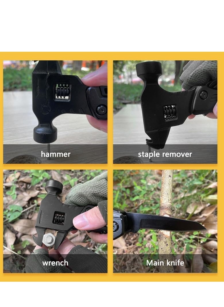 SYOSI Multitool Hammer Screwdriver Multi-function Wrench Bottle Opener Cool Gadgets for Camping Survival Gear Outdoor Travel Home DIY Use Outdoor Emergency Tool Gifts for Men Husband Men Dad  - Image 2