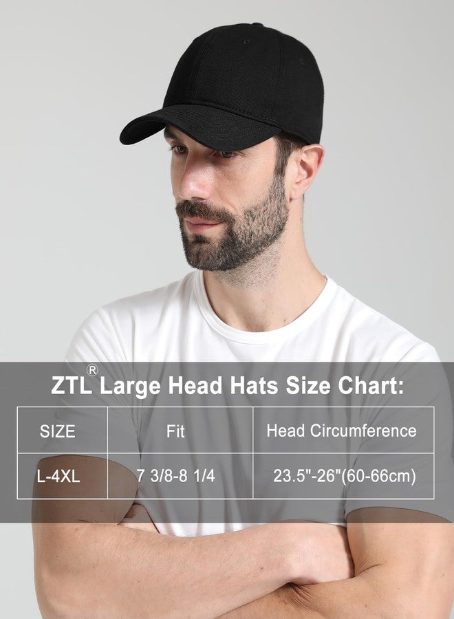 Ztl Oversize XL XXL Baseball Cap for Men Big Heads, Large Cotton Baseball Hat, Unstructured Plain Dad Cap Adjustable 23.5"-26" Black - Image 5