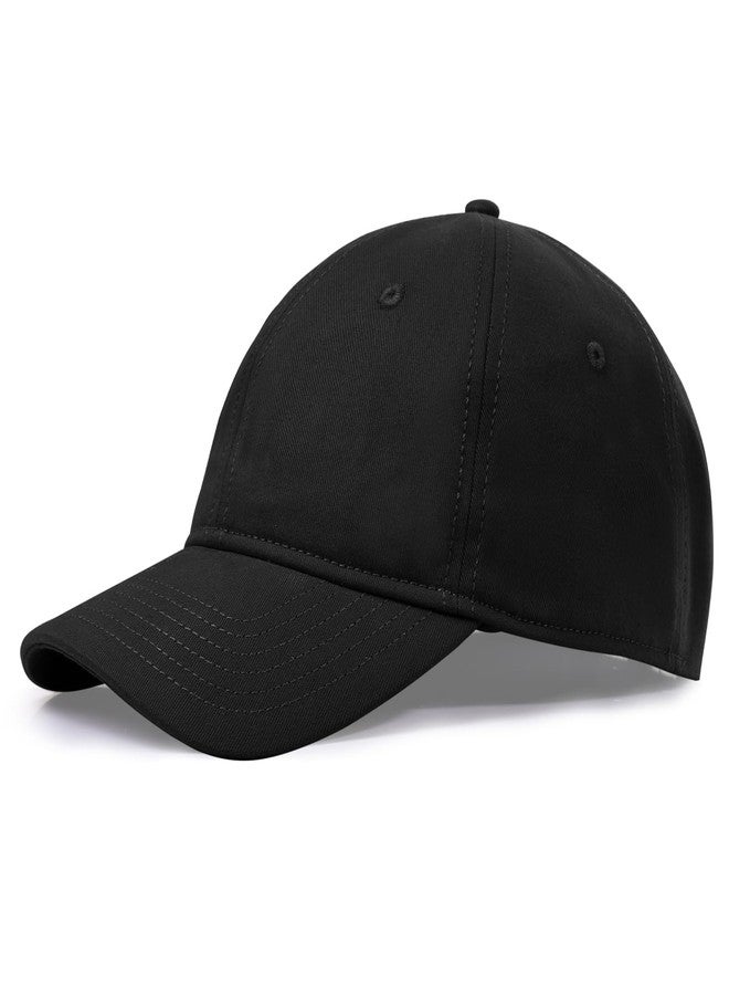Ztl Oversize XL XXL Baseball Cap for Men Big Heads, Large Cotton Baseball Hat, Unstructured Plain Dad Cap Adjustable 23.5"-26" Black - Image 1