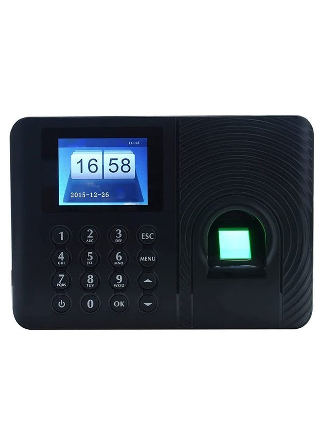 Generic - Intelligent Biometric Fingerprint Password Attendance Machine Employee Checking-in Recorder 2.4 inch TFT LCD Screen DC 5V Time Attendance Clock - Image 1