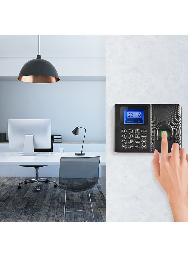 Generic - Intelligent Biometric Fingerprint Password Attendance Machine Employee Checking-in Recorder 2.4 inch TFT LCD Screen DC 5V Time Attendance Clock - Image 1