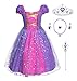 JerrisApparel Girl Princess Costume Dress for Birthday Party 6 Purple with Accessories - Image 2