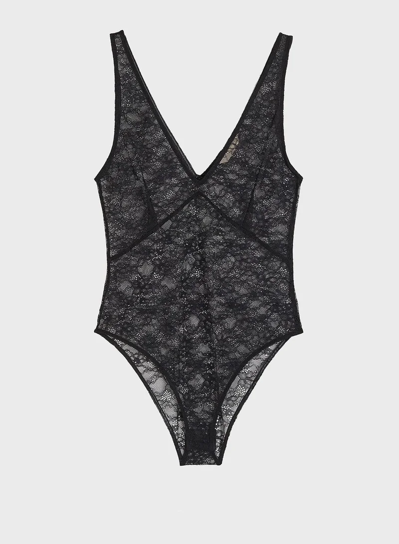 H&M Lace High Leg Body