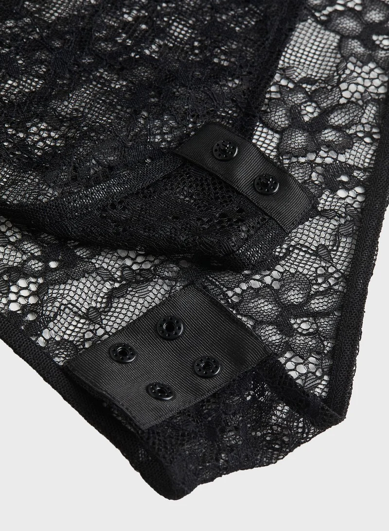 H&M Lace High Leg Body