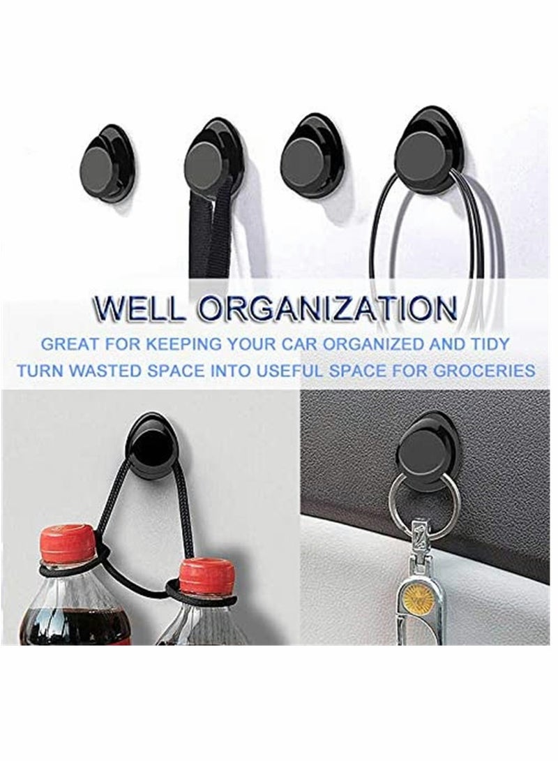 SYOSI 4 Pack, Car Mini Hook, Auto Vehicle Mini Dash Mount Hangers Stick on Dashboard Instrument Panel Universal Car Truck Home Hook Holder Accessories Storage, for Bags USB Cable - Image 2