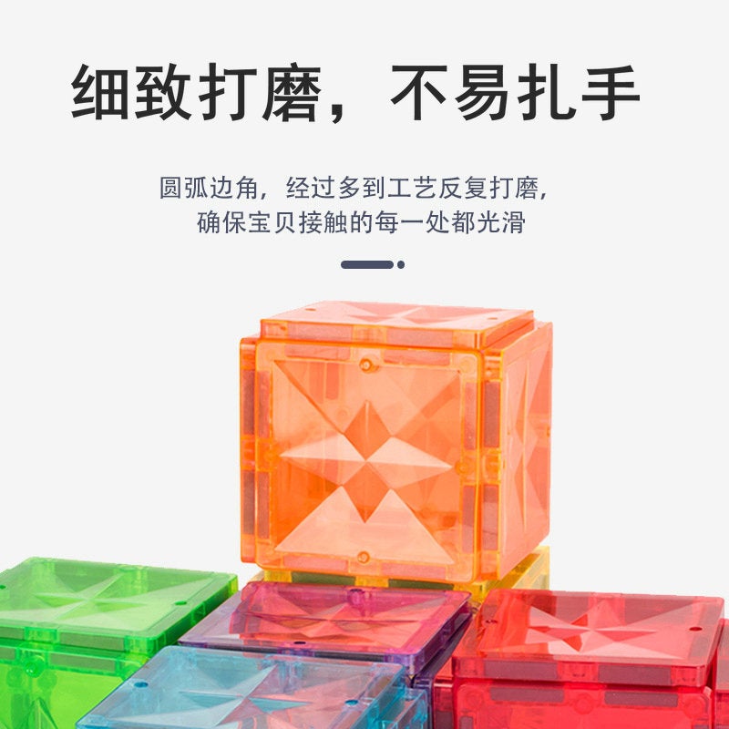 Sichuang Color Window Magnetic Piece Building Blocks Diamond Surface Jigsaw Puzzle Boys And Girls Assembled Educational Toys Children'S Magnetic 132P - Image 5