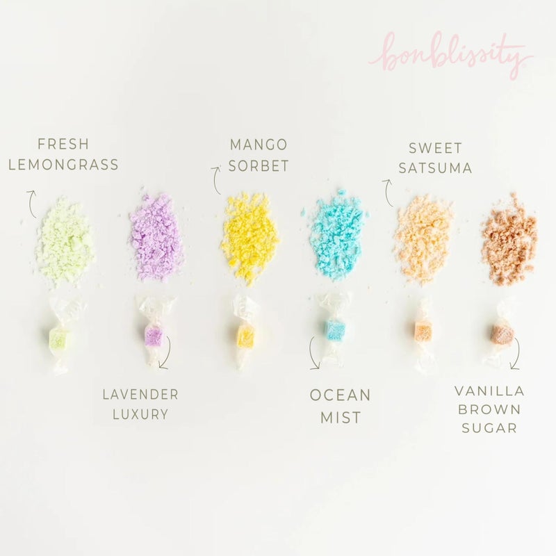 Bonblissity Sugar Cubes Scrub For Exfoliating Hands, Feet, 30pcs Assorted Scents l Turns into Lotions l Spa Small Gifts for Women l Travel Size l 100% Handmade in USA l Body Scrub. - Image 3
