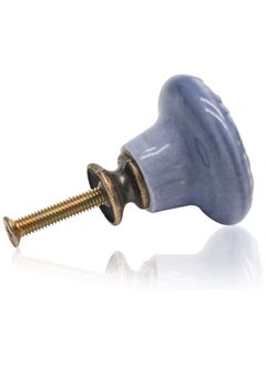 KASTWAVE Drawer Knobs, Greyish Blue Cabinet Knobs, Retro Ceramic Dresser Knobs, 33mm Drawer Knobs Door Knobs Drawer Pulls Dresser Handles with Mounting Screws 12pcs, 1.3"  - Image 3