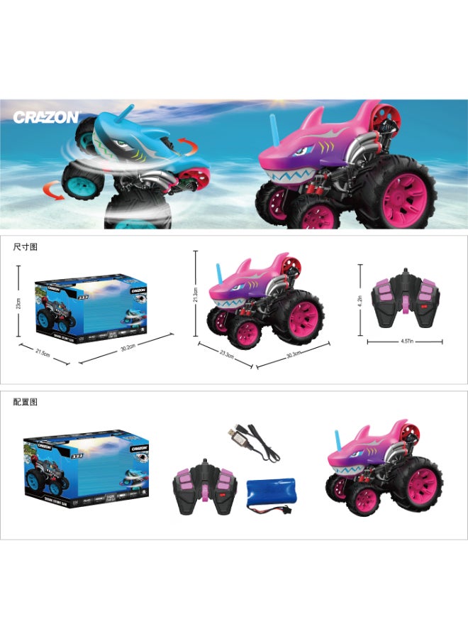 Crazon-Scale 1:16 5-Wheel Stunt Car (Blu) – Remote Control Toy for Kids Ages 6+