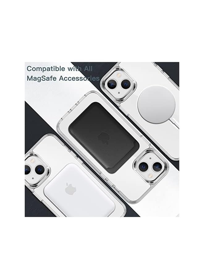 جي تيك جراب مغناطيسي لهاتف iPhone 14 Plus مقاس 6.7 بوصة متوافق مع الشحن اللاسلكي MagSafe، غطاء ممتص للصدمات للهاتف، ظهر شفاف مضاد للخدش (شفاف) - Image 4