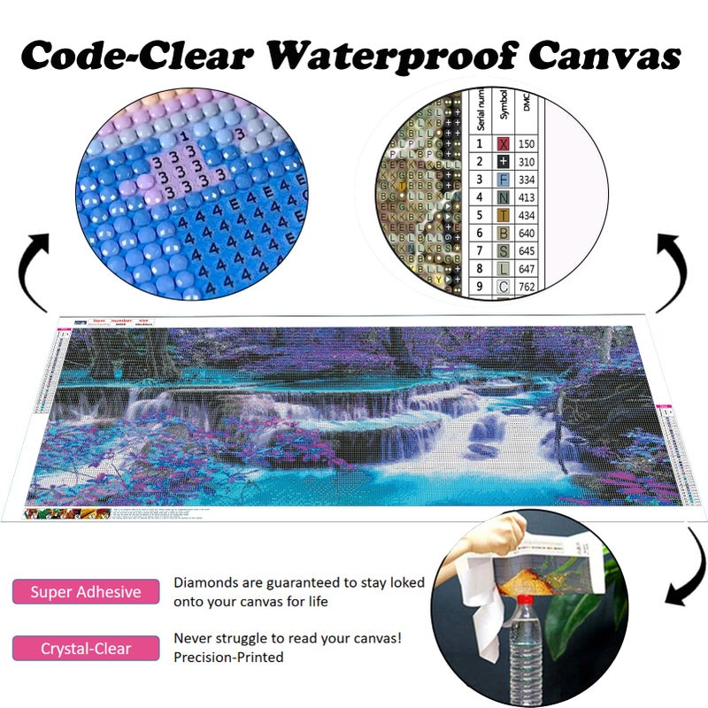 YALKIN 5D Diamond Painting Kits for Adults DIY Large Waterfall Full Round Drill (35.5 x 15.7 inch) Pictures Arts Paint Kits Diamond Painting Kits for Home Wall Decor - Image 4