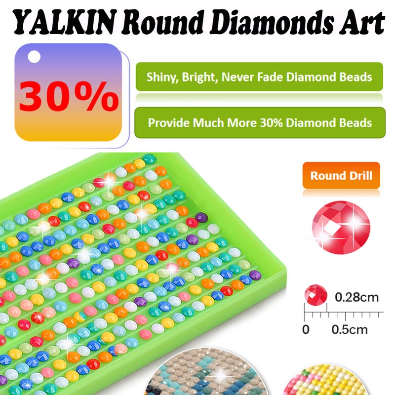 YALKIN 5D Diamond Painting Kits for Adults DIY Large Waterfall Full Round Drill (35.5 x 15.7 inch) Pictures Arts Paint Kits Diamond Painting Kits for Home Wall Decor - Image 3