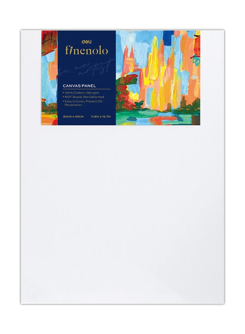Deli 1-Piece Artist Canvas Panel 30x40cm Size 280gsm Thickness - Image 1