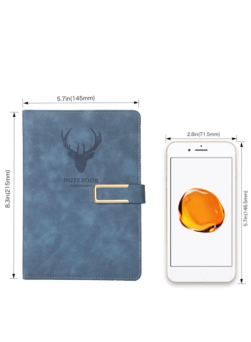 SYOSI دفتر يوميات A5، دفاتر ملاحظات تنفيذية بغلاف مقوى مع ورق سميك ممتاز، مفكرة من جلد البولي يوريثان لطلاب الأعمال والمكاتب اليومية (8.4 * 6 بوصة أزرق) - Image 3