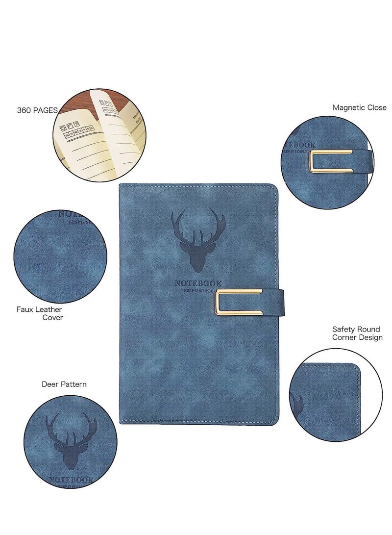 SYOSI دفتر يوميات A5، دفاتر ملاحظات تنفيذية بغلاف مقوى مع ورق سميك ممتاز، مفكرة من جلد البولي يوريثان لطلاب الأعمال والمكاتب اليومية (8.4 * 6 بوصة أزرق) - Image 2