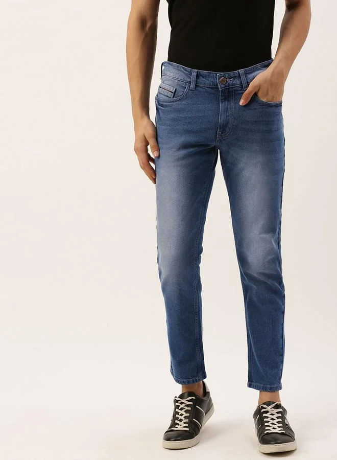 The Indian Garage Co The Indian Garage Co Men Mid Rise Slim Fit Blue Jeans