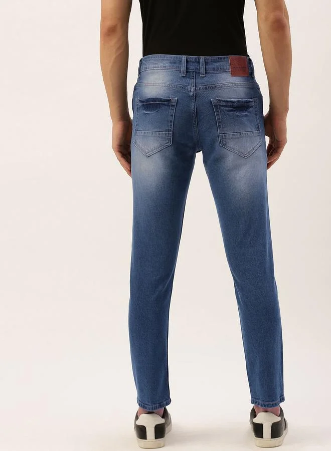 The Indian Garage Co Blue The Indian Garage Co Men Mid Rise Slim Fit Blue Jeans for Men | Best Price UAE