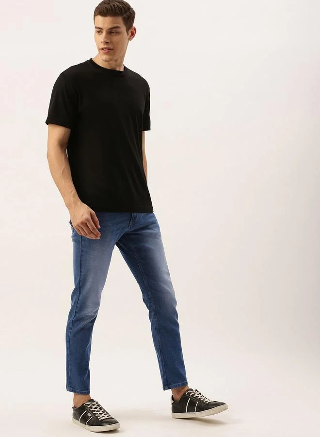 The Indian Garage Co Blue The Indian Garage Co Men Mid Rise Slim Fit Blue Jeans for Men | Best Price UAE