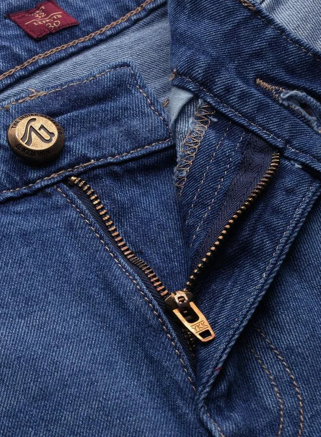 The Indian Garage Co Blue The Indian Garage Co Men Mid Rise Slim Fit Blue Jeans for Men | Best Price UAE