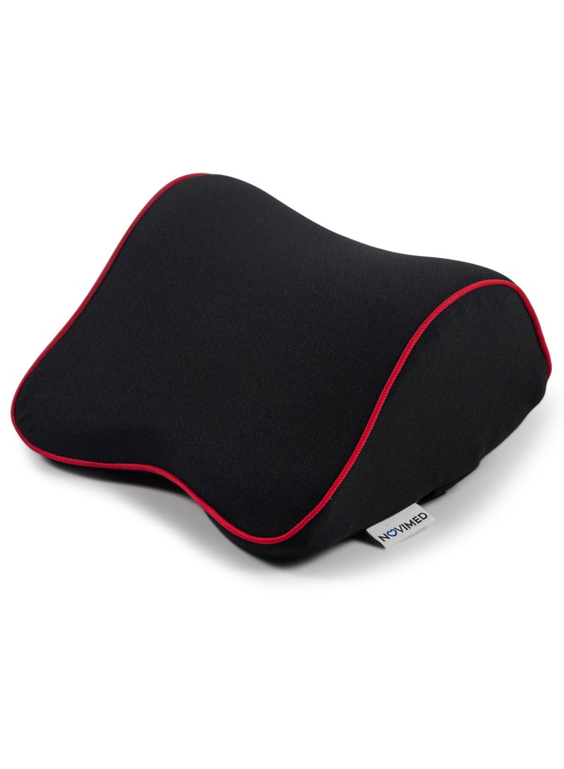 NOVIMED Memory Foam Car Neck Pillow for Cervical Support and Pain Relief in Car, Home, and Office Seats - Black with Red Outline - Image 2