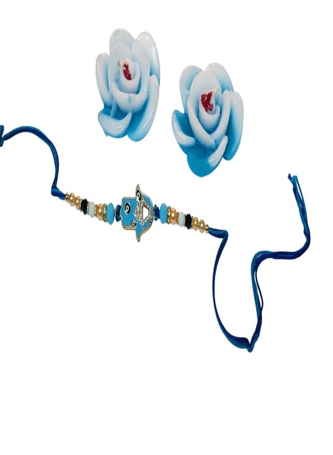 Vsaksh Set Of 2, Sky Blue Bird Design Rakhi – Hand Shaped Designer with Thread for Bhai, Bhabhi & Kids | Unique Artistic Rakhi for Raksha Bandhan 2025 | - Image 1