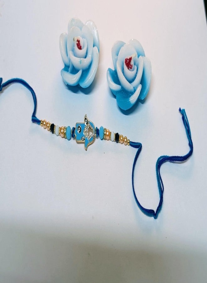 Vsaksh Set Of 2, Sky Blue Bird Design Rakhi – Hand Shaped Designer with Thread for Bhai, Bhabhi & Kids | Unique Artistic Rakhi for Raksha Bandhan 2025 | - Image 2