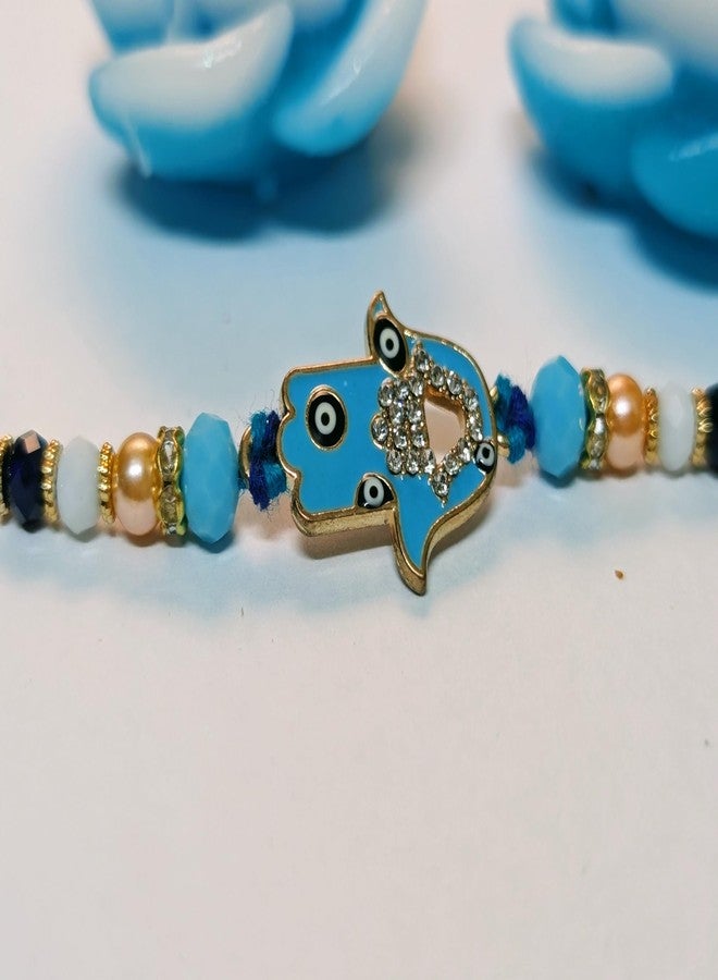 Vsaksh Set Of 2, Sky Blue Bird Design Rakhi – Hand Shaped Designer with Thread for Bhai, Bhabhi & Kids | Unique Artistic Rakhi for Raksha Bandhan 2025 | - Image 3