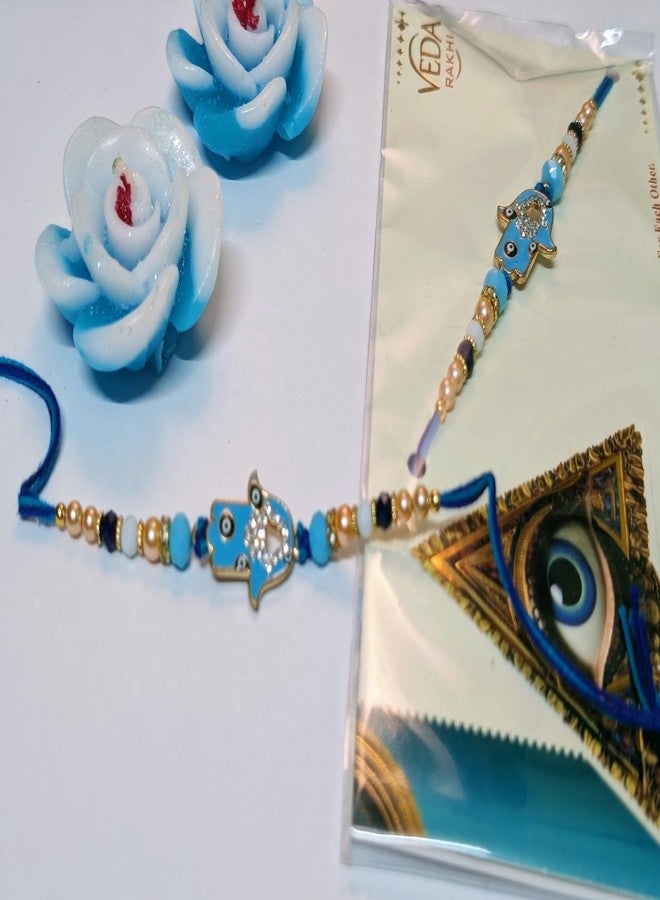 Vsaksh Set Of 2, Sky Blue Bird Design Rakhi – Hand Shaped Designer with Thread for Bhai, Bhabhi & Kids | Unique Artistic Rakhi for Raksha Bandhan 2025 | - Image 5
