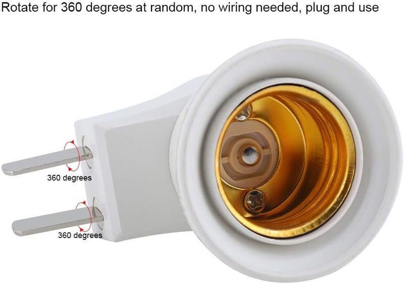 klarako E27 Wall Plug, Portable Bulb Lamp Socket Mount Holder Adapter with Switch Control for walk-in closet, laundry room, garage - Image 3